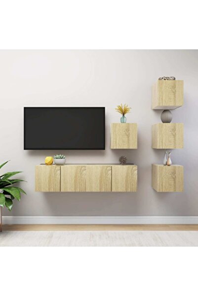 Concept Σετ ντουλαπιών τηλεόρασης, 6 τεμάχια, δρυς sonoma, μοριοσανίδα