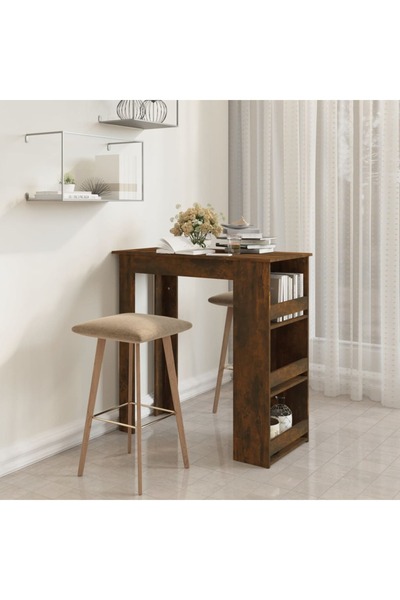 Concept Masă de bar cu raft depozitare stejar afumat 102x50x103,5cm PAL