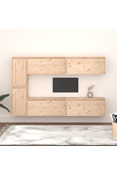 Concept Comode TV, 6 buc., lemn masiv de pin