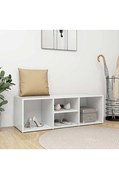 Concept Πάγκος αποθήκευσης παπουτσιών, λευκός, 105x35x35 cm, μοριοσανίδα