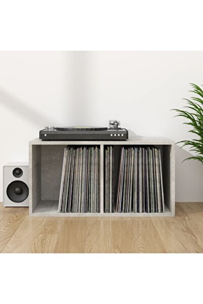 Concept Κουτί αποθήκευσης βινυλίου, γκρι χρώματος τσιμέντου, 71x34x36 εκ., μο...