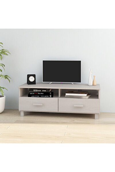 Concept Comodă TV, alb, 106x40x40 cm, lemn masiv de pin