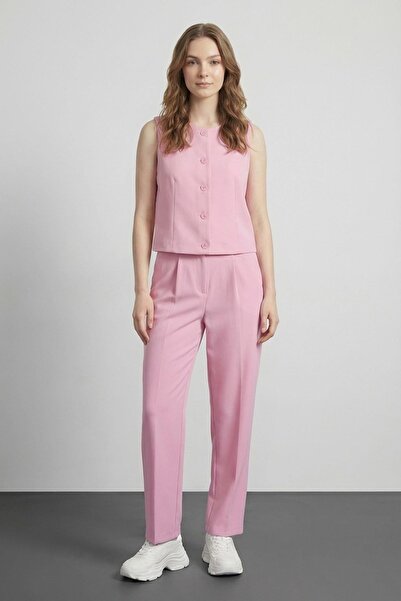 Quzu Bluză cu nasturi în față pentru femei vestă YLK00005 ROZ