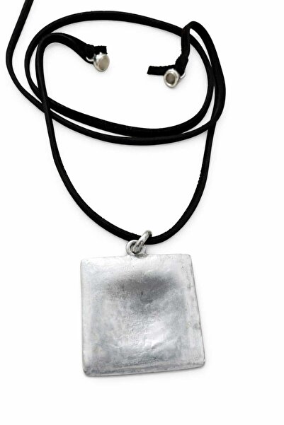 JİMNY JEWELRY Nomad Real Leather Suede Thread Metal End Necklace