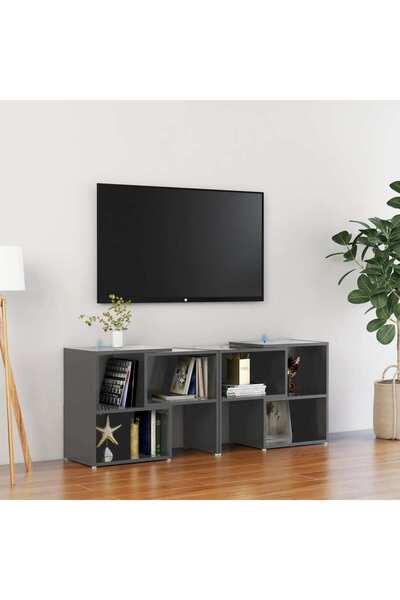 Concept Comodă TV, gri extralucios, 104x30x52 cm, PAL