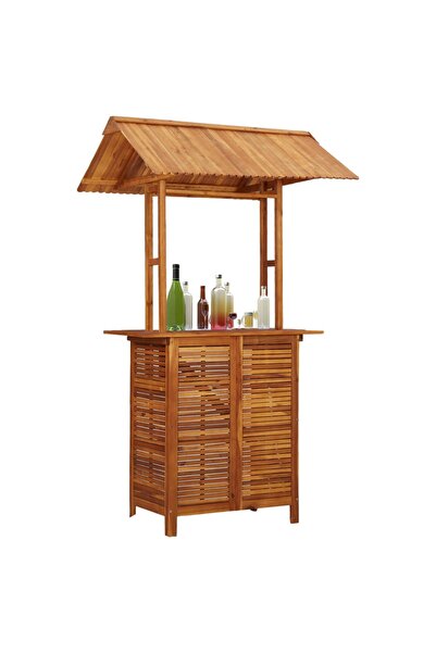 Concept Τραπέζι μπαρ εξωτερικού χώρου με οροφή, 122x106x217 cm, ξύλο ακακίας