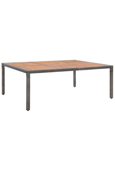Concept Τραπέζι κήπου, γκρι, 200x150x74 cm, πολυρατάν και ξύλο ακακίας