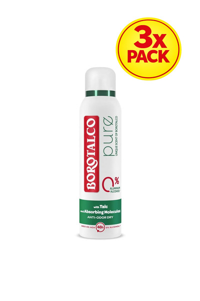 Borotalco 3x PACK Deodorant spray Pure Original 150ml