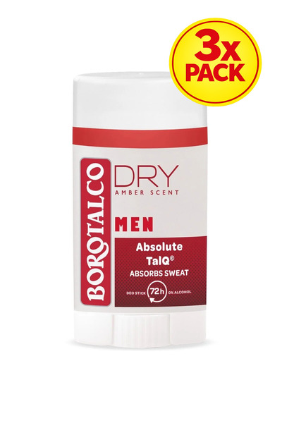 Borotalco 3x PACK Deodorant Stick Men Amber
