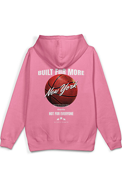 Overoz سويت شيرت كرة السلة نيويورك ريت مطبوع بغطاء رأس نصف أوفر سايز هودي ورد...