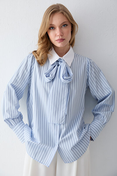 Melike Tatar Поплинена риза с шарени ленти 32-2759