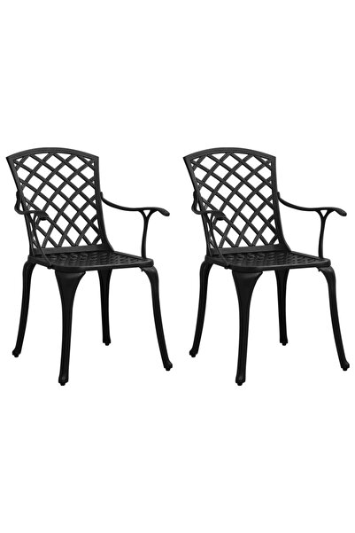 Concept Καρέκλες κήπου, 2 τεμ., μαύρες, από χυτό αλουμίνιο