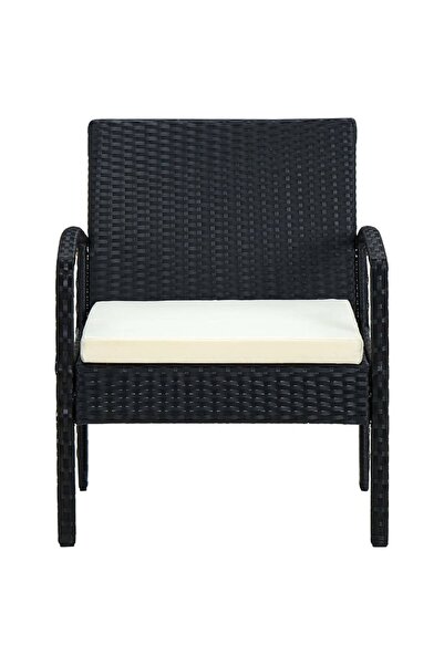 Concept Καρέκλα κήπου με Μαξιλάρι, μαύρη, πολυρατάν