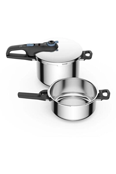 TEFAL Set 2 oale sub presiune Secure Trendy P2584301, Volum 4+6l, 5 sisteme d...