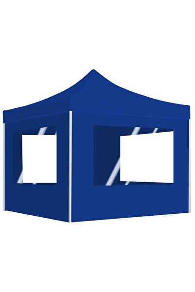 Concept Cort de petrecere pliabil cu pereți, albastru, 2x2 m, aluminiu