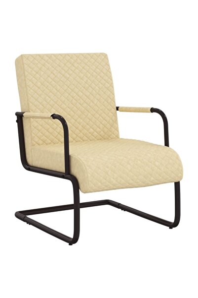 Concept Πολυθρόνα κονσόλα, κρεμ, οικολογικό Δερμάτινο