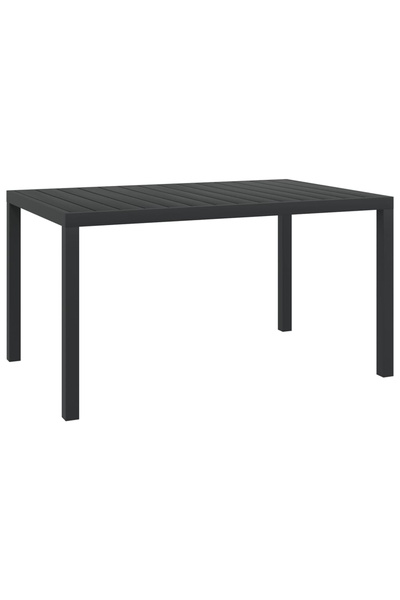 Concept Τραπέζι κήπου, μαύρο, 150 x 90 x 74 cm, αλουμίνιο και WPC