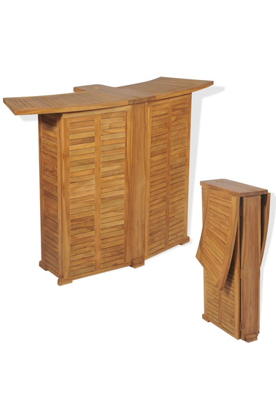 Concept Πτυσσόμενο τραπέζι μπαρ, 155 x 53 x 105 cm, μασίφ ξύλο τικ