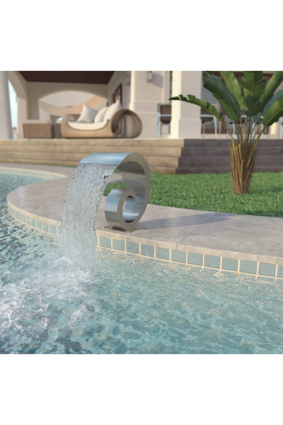 Concept Fântână de piscină, argintiu, 50 x 30 x 53 cm, oțel inoxidabil