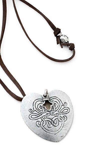 JİMNY JEWELRY Nomad Real Leather Suede Thread Metal End Necklace