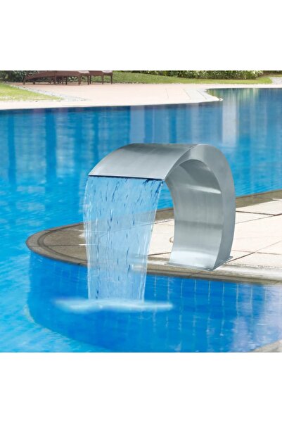 Concept Fântână de piscină cascadă grădină, 45 x 30 x 60 cm, oțel inoxidabil