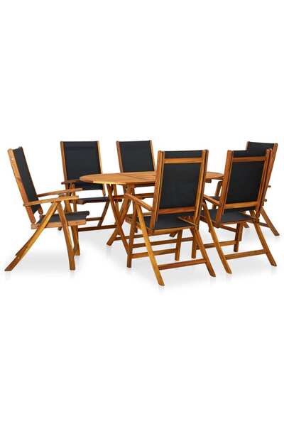 Concept Σετ επίπλων εξωτερικού χώρου, 7 τεμάχια, από μασίφ ξύλο ακακίας