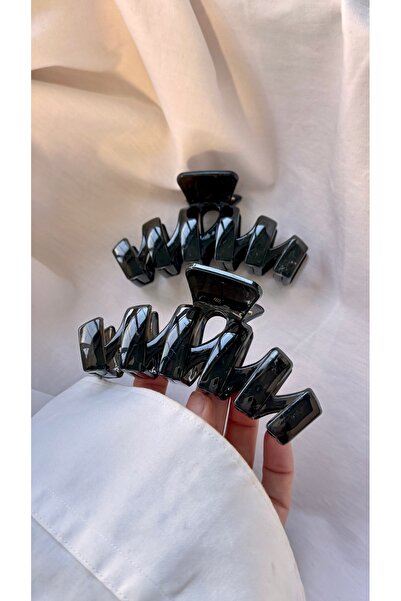 YOYYO 2-Pack Transparent Geometric Large Size Hair Clips - Modern Design Stro...