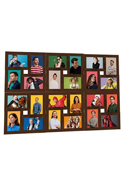 Concept Κορνίζα κολάζ, σκούρο καφέ, 24x φωτογραφίες (10x15 εκ.), MDF