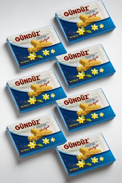 GÜNDÜZ GOFRET Vanilyalı Atıştırmalık İkramlık Gofret 200g x 12 Avantaj Paket