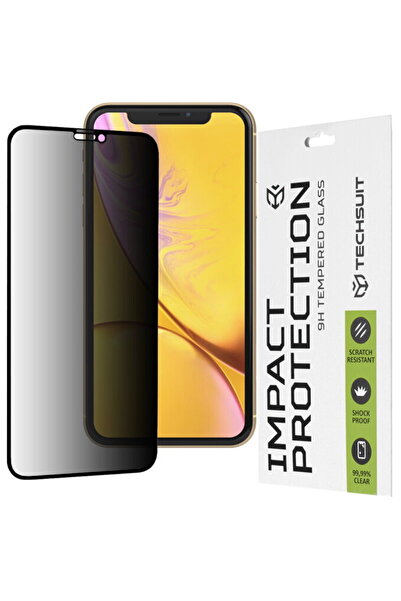 Techsuit iPhone XR 111D Privacy Full Glue Glass Film, black