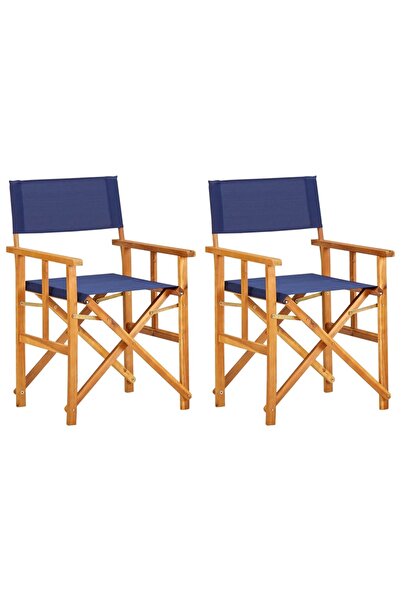 Concept Καρέκλες σκηνοθέτη, 2 τεμ., μπλε, μασίφ ξύλο ακακίας