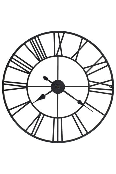 Concept Ceas de perete vintage, cu cuarț, lemn și metal, XXL, 80 cm