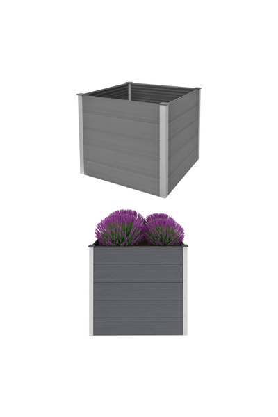 Concept Υπερυψωμένο παρτέρι κήπου, γκρι, 100 x 100 x 91 cm, WPC