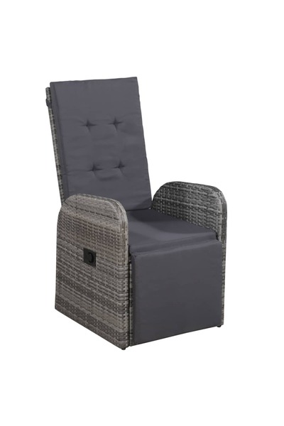 Concept Πτυσσόμενη καρέκλα κήπου με Μαξιλάρι, γκρι, πολυρατάν