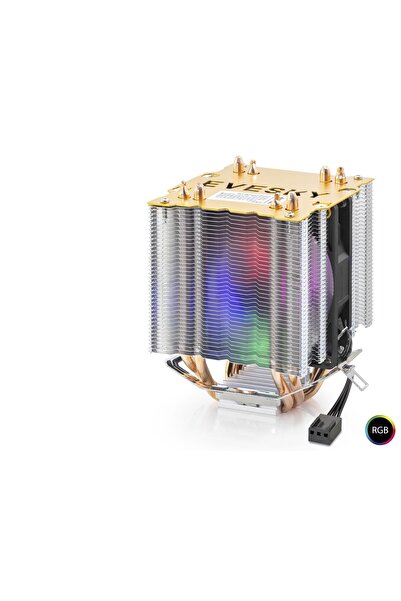 CT STONES Cpu Processor Tower Type Cooler 500 Series Dual Fan 4 Copper Pipe R...