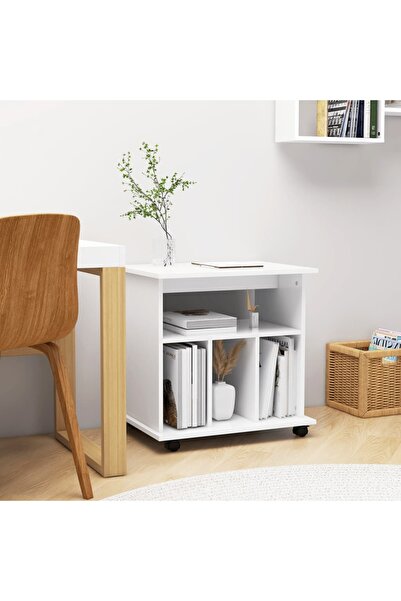 Concept Ντουλάπα με ρόδες, λευκή, 60x45x60 cm, μοριοσανίδα