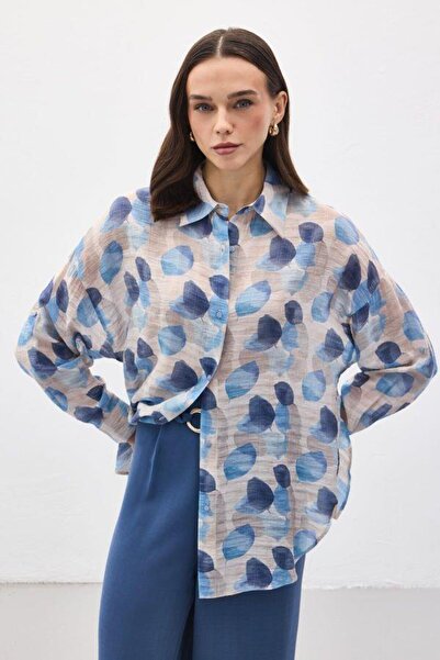Kokoşum Butik 2191 Folded Sleeve Shirt Indigo