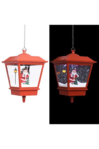 Concept Κρεμαστό φαναράκι LED με τον Άγιο Βασίλη, κόκκινο, 27x27x45 εκ.