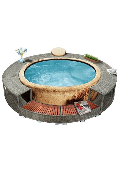 Concept Mobilier de împrejmuire spa, gri, poliratan