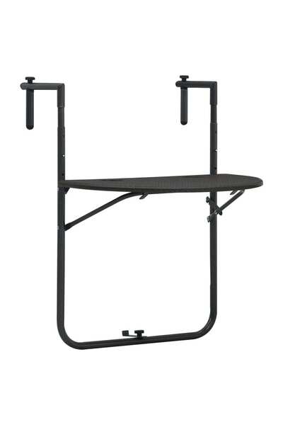 Concept Κρεμαστό τραπέζι μπαλκονιού καφέ 60x64x83,5 εκ. σε όψη πλαστικού ρατάν