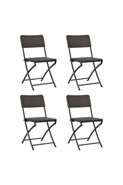 Concept Folding garden chairs, 4 pcs., brown, HDPE and steel