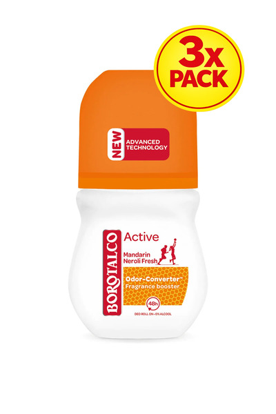 Borotalco 3x PACK Active Odor Arancione 50ml deo roll-on