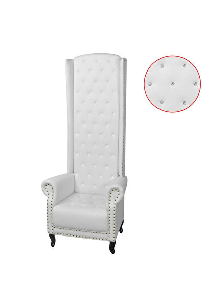 Concept Πολυθρόνα με ψηλή πλάτη, λευκή, οικολογικό Δερμάτινο