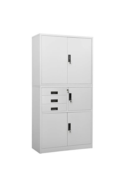 Concept Dulap de birou, gri deschis, 90x40x180 cm, oțel