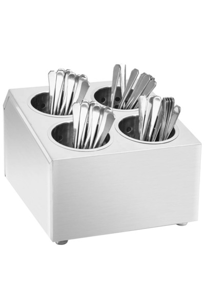 Concept Θήκη για μαχαιροπίρουνα, 4 ένθετα, ανοξείδωτο ατσάλι, τετράγωνη