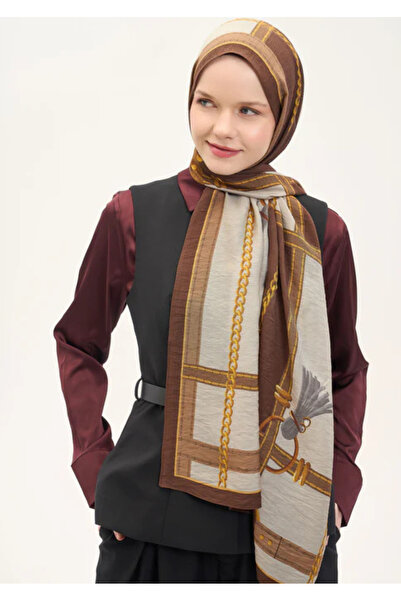 Silk Home Urban Hours Large Chain Brown Mayda Shawl 190X70