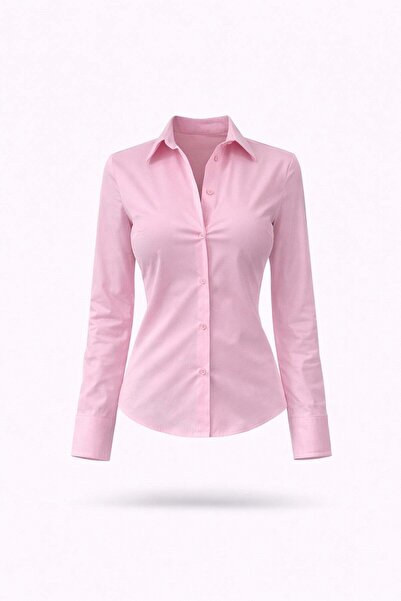 5in1Canpolat Pink Pens Detailed Slim Fit Shirt 018