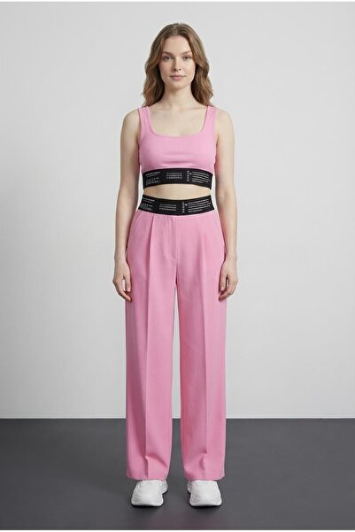 Quzu Women's Canvas Trousers 71153 Pink