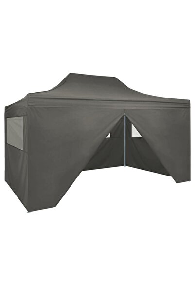 Concept Cort pliabil pop up cu 4 pereți laterali, antracit, 3 x 4,5 m
