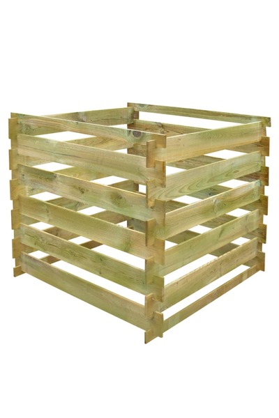 Concept Pubelă de compost din șipci 0,54 m3 lemn, pătrat